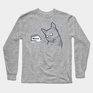 Graffiti Art Style line art Cat Long Sleeve T-Shirt